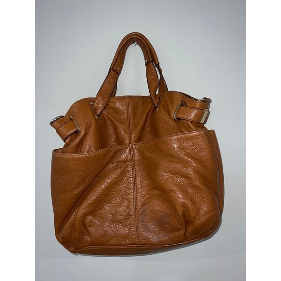 Michael Kors Tan Leather Crossbody & Blue Wristlet Wallet – Excellent Set - Picture 4 of 13